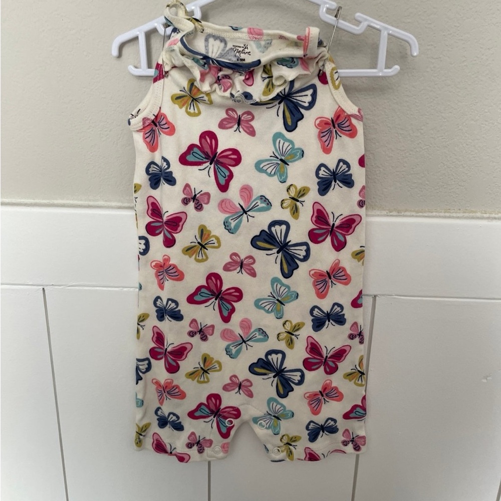 Butterfly Print Sleeveless Romper